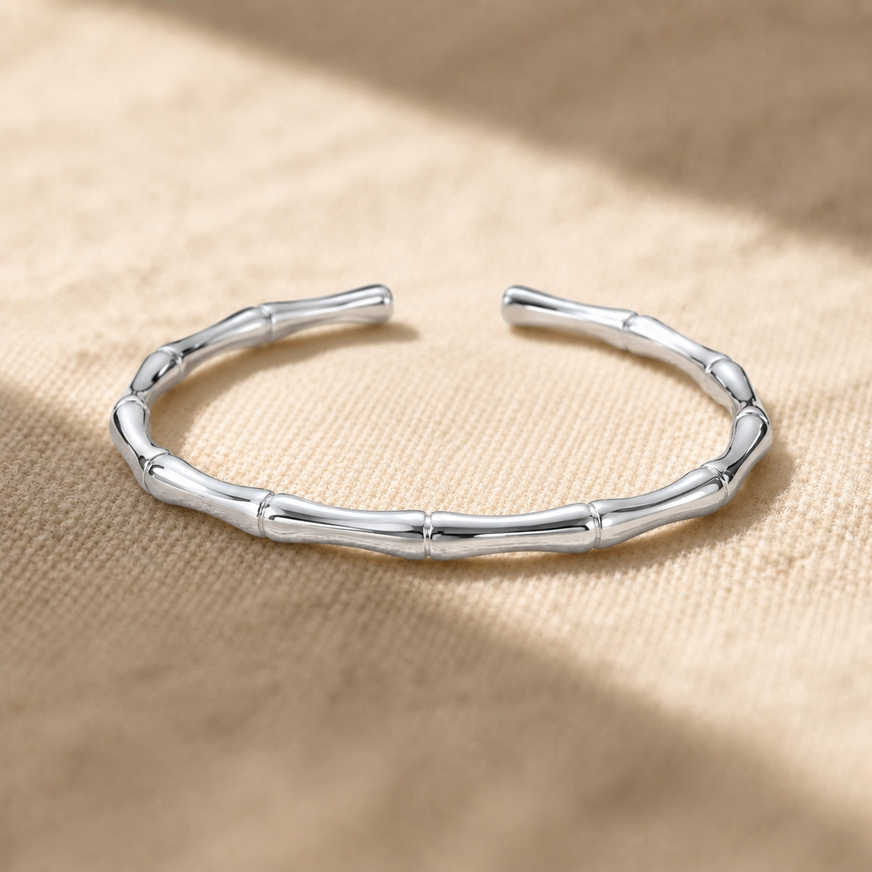 Bamboo cuff — 925 silver, hand-finished