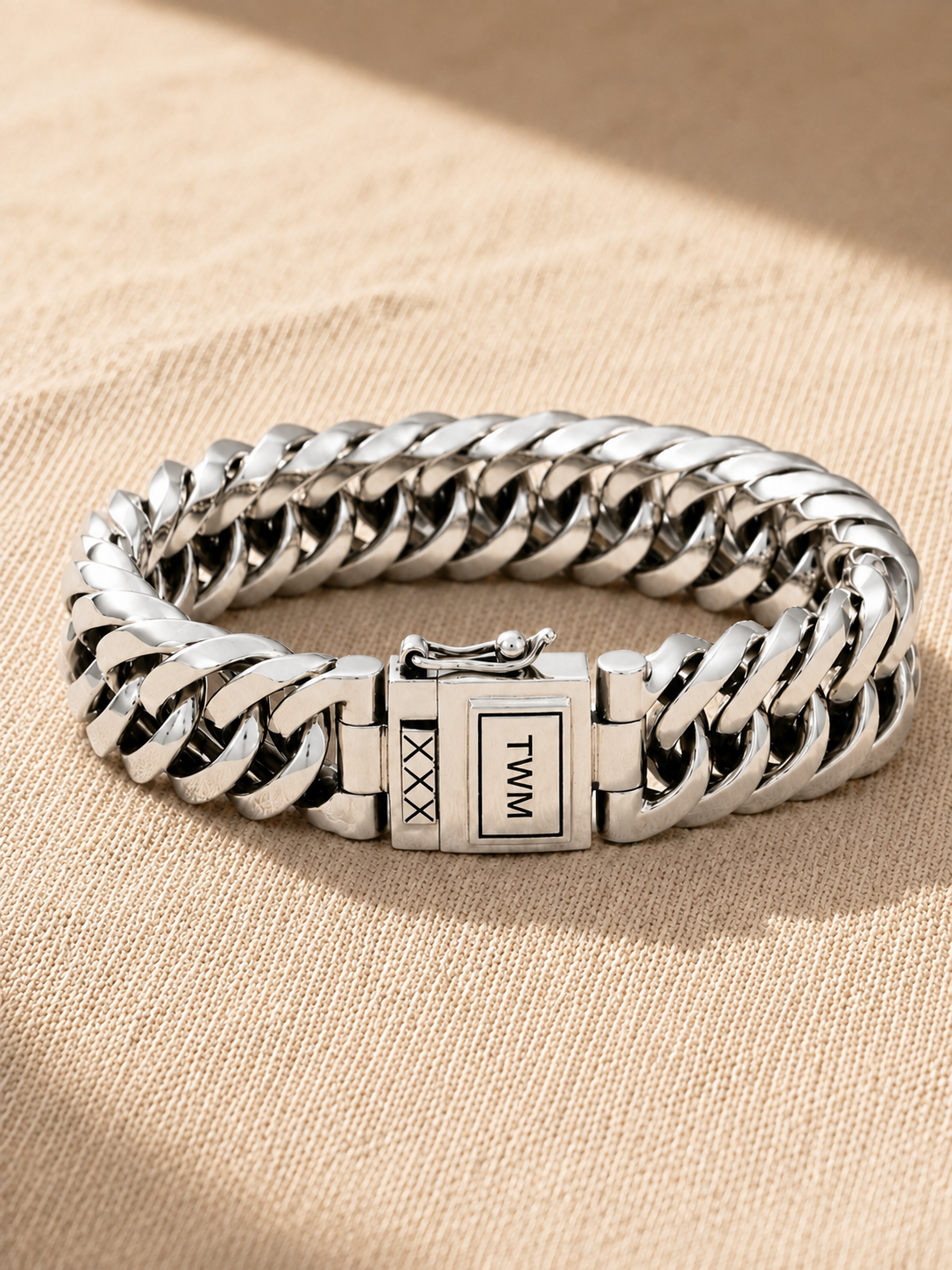 Curb chain bracelet — heavy 925 silver
