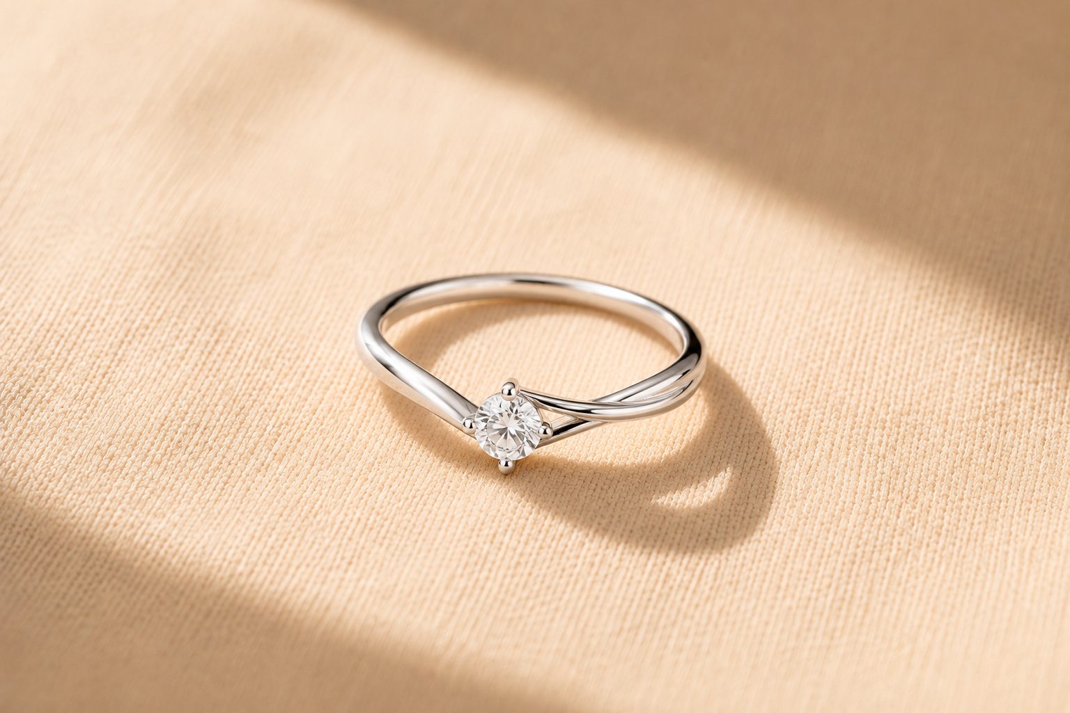 Solitaire ring — plated, CZ set