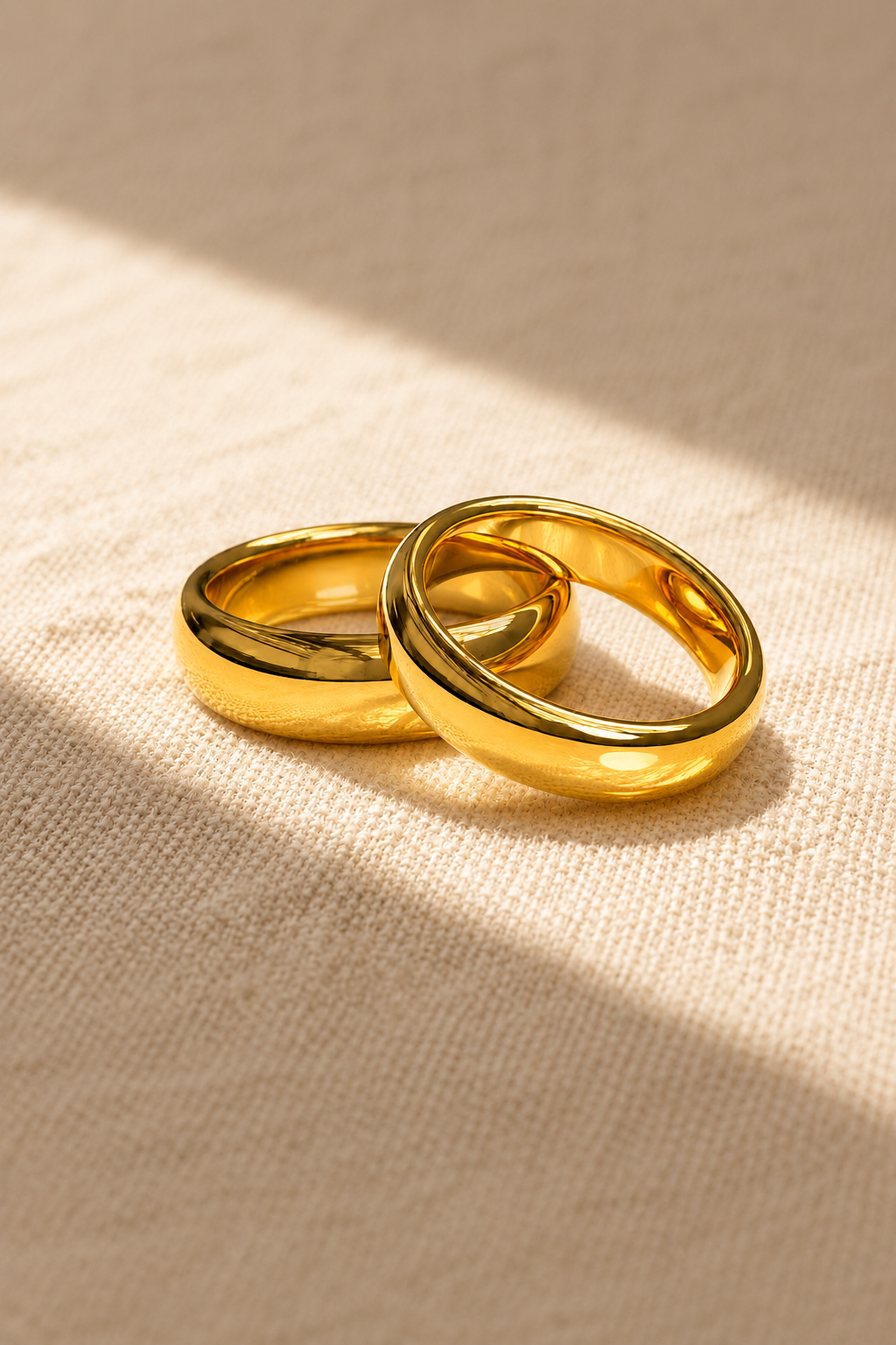 Wedding bands — solid gold, high polish