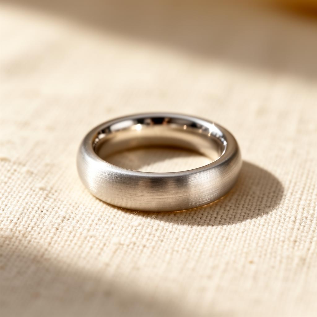 Band — sterling silver, brushed satin