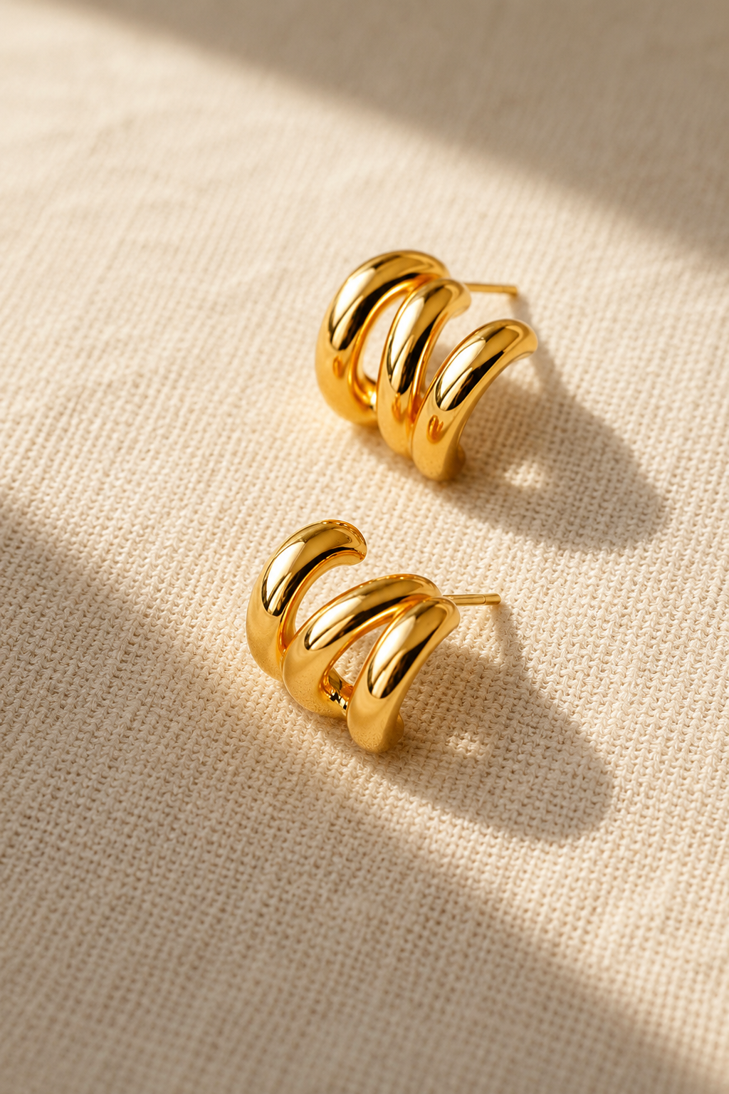 Spiral hoop earrings — gold vermeil